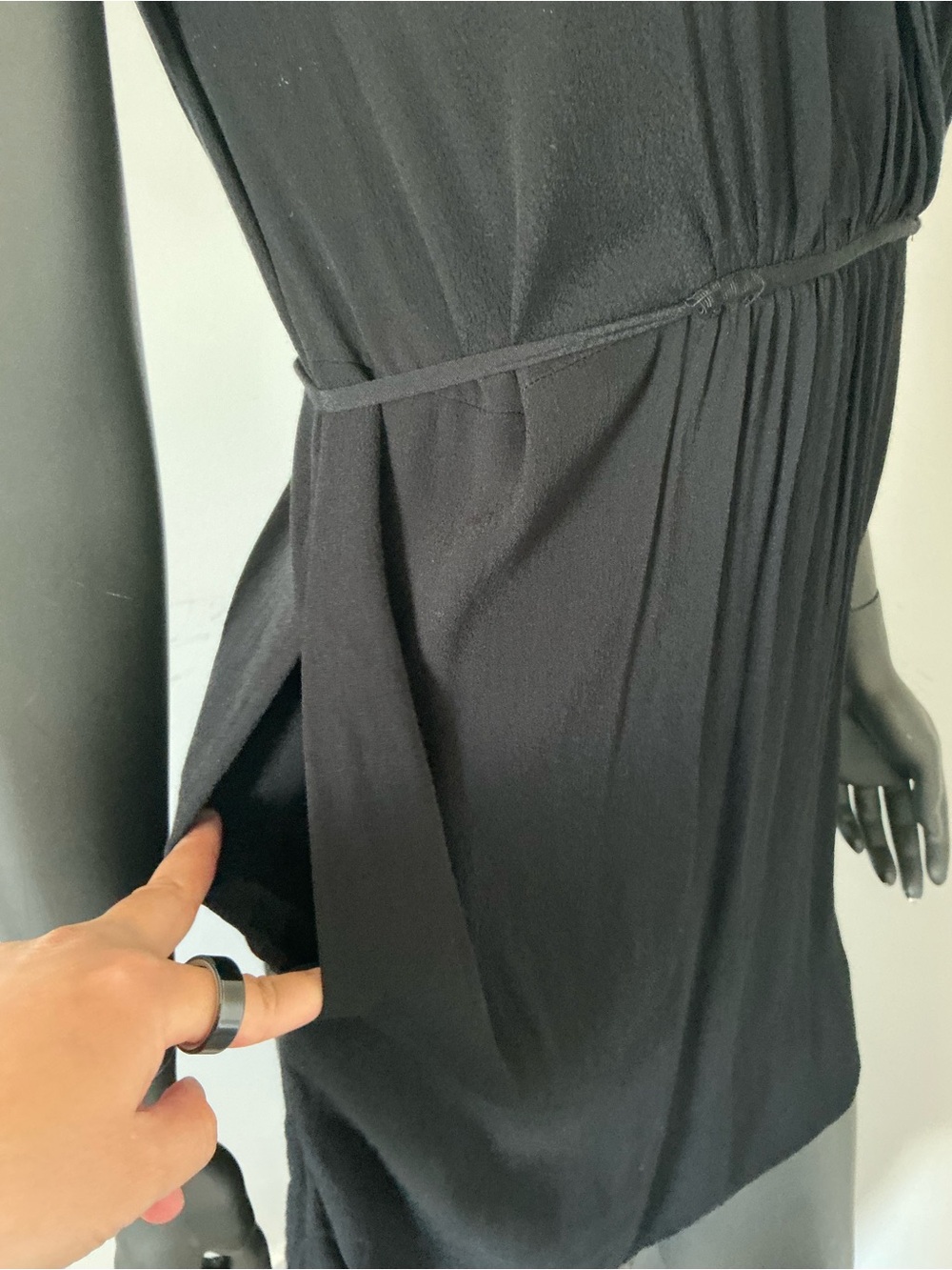 174. Maeve Anthropologie Sleeveless Black V-Neck Rayon Dress - Picture 8 of 8